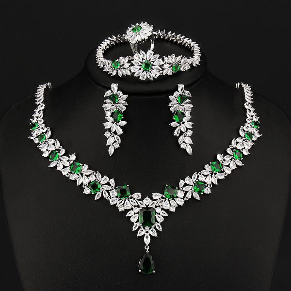 

wedding jewelry sets emmaya vivid flower appearance design necklace and earring fine decoration party charming set 230313, Slivery;golden