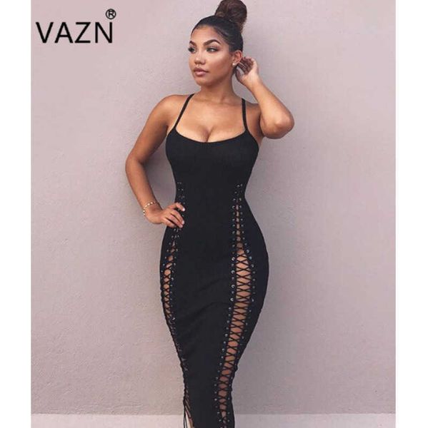 

vazn women 2018 fashion bandage dress strapless club dress black midi summer dress, Black;gray