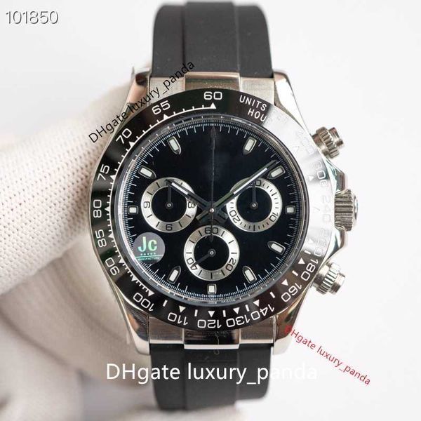

rolax luxury 12.4mm ultra-thin men's watches automatic mechanical watch 40mm eta7750 movement 904l sapphire glass ceramic ice blue lumi, Slivery;black