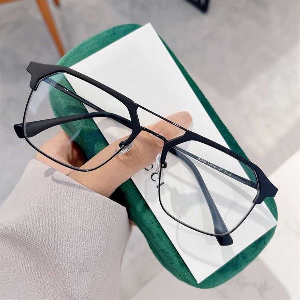 

sunglasses 2023 new m2295 tiktok live broadcast double beam metal personality anti blue light flat frame for men with myopia, White;black