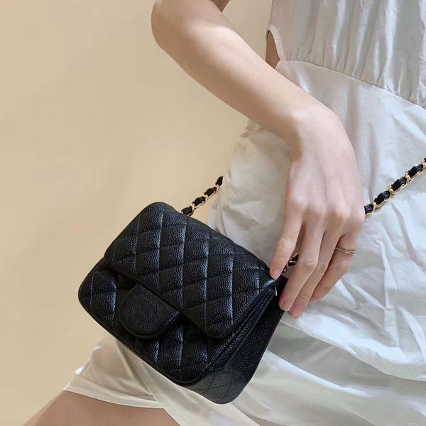 

designer mini flap bag luxury evening bags a35200 genuine leather 10a crossbody bags 17cm with box c005