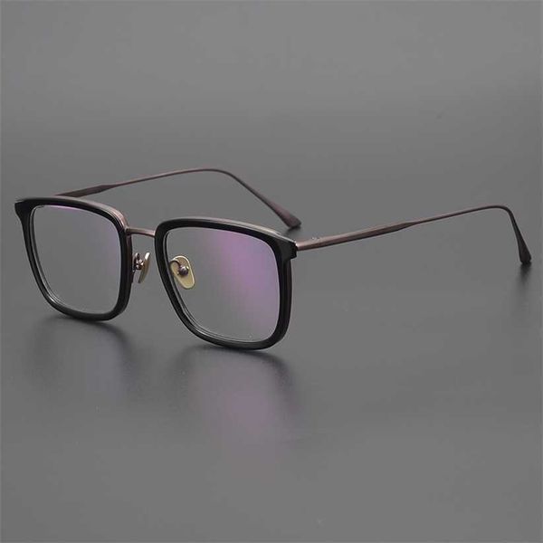 

sunglasses 2023 new japanese handmade male business copper wide face pure titanium ultra-light large short-sighted glasses frame, White;black