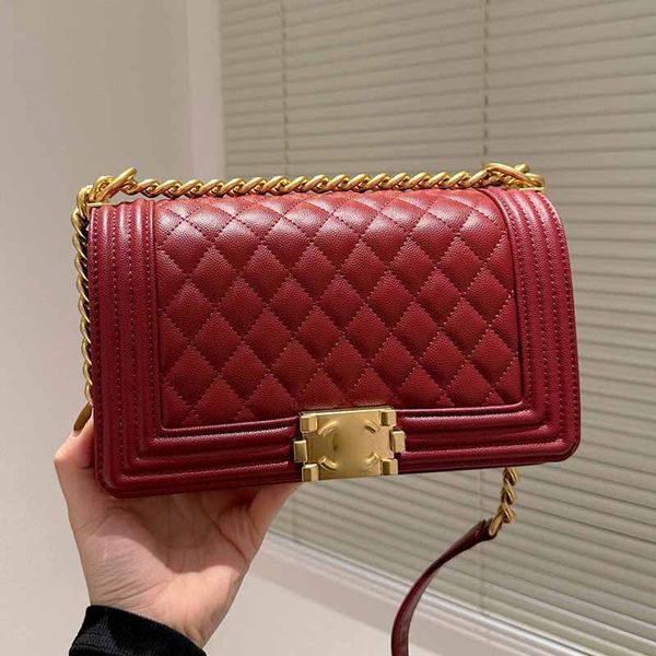 

caviar designer handbags for women shoulder bag ringer chain clamshell messenger leather the tote bag hardware logo fashionred crossbody bag