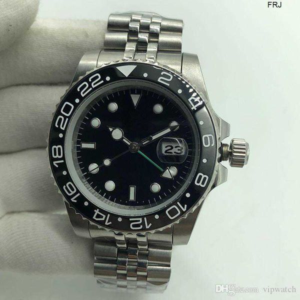 

rolax watch mens watches ceramic bezel full stainless steel automatic mechanics movment sapphire 5atm waterproof frj t8sd, Slivery;black