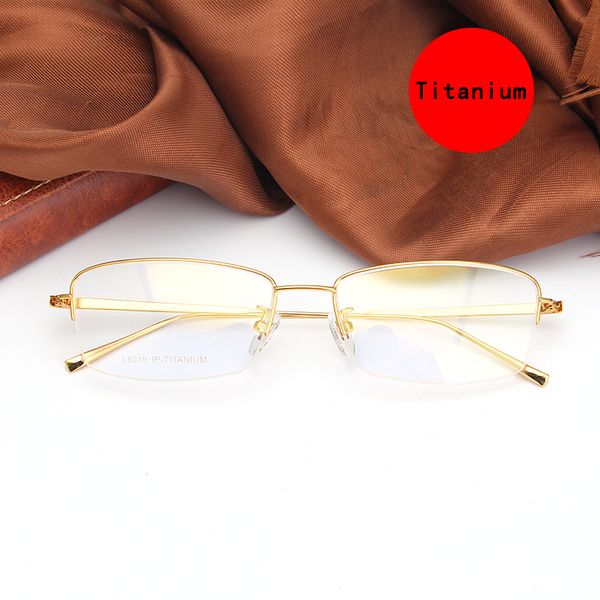 

fashion pure titanium prescription mirror simple thin leg men's square mirror clean temperament plate frame ultra-light glasses, Silver