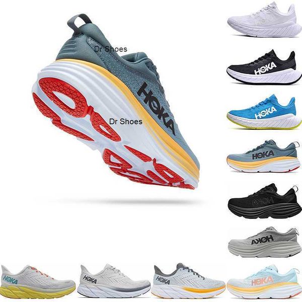 

hk one running shoes hoka hokas bondi 8 clifton mach 5 mens womens utility sneaker triple black white floral seaweed green tea carbon x 2