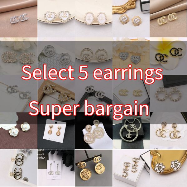 

fashion stud earrings woman luxury designer pearl earrings multi colors c letter jewelry women 18k diamond wedding gifts, Golden;silver