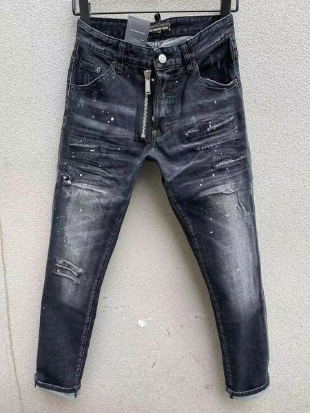 

dsq men's jeans dsq phantom turtle classic fashion man hip hop rock moto mens casual design ripped distressed skinny denim biker 6821, Blue