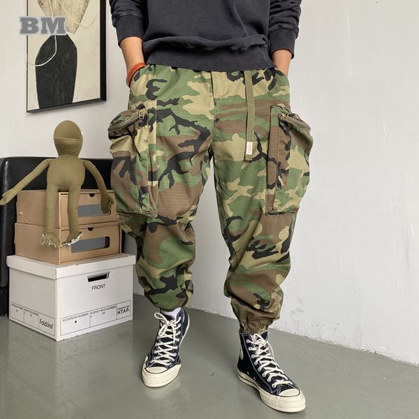 

men's pants military style camouflage tactical streetwear hip hop oversized harem jogging harajuku casual cargo trousers joggers 230313, Black