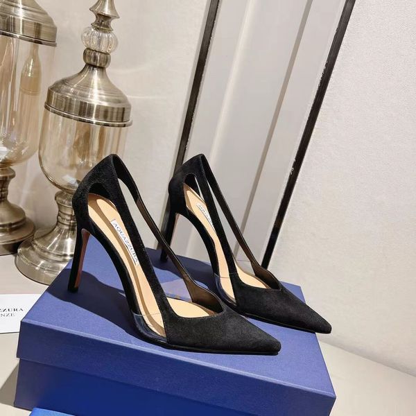 

aquazzura pumps perfect 105 pineapple high heel shoes, Black