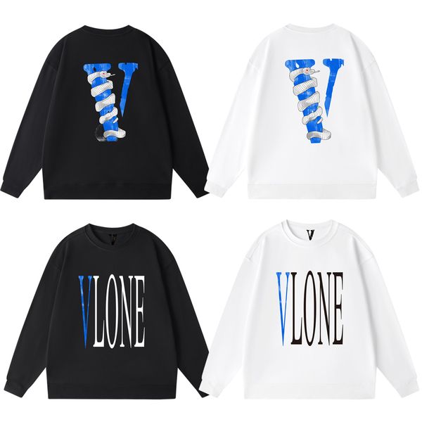 

new vlone man hoodies cotton sweatshirts men clothing sweatshirt woman women's usa brand harajuku hip hop friends streetwear, Black