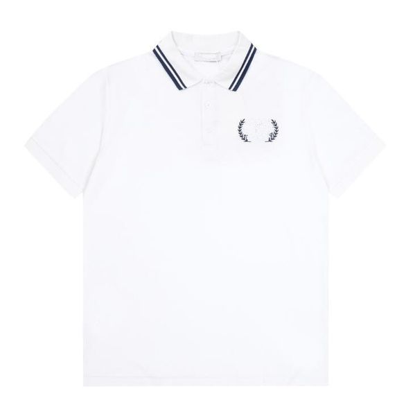 

designer mens basic business polos t shirt fashion france brand men's t-shirts embroidered armbands letter badges polo shirt, White;black
