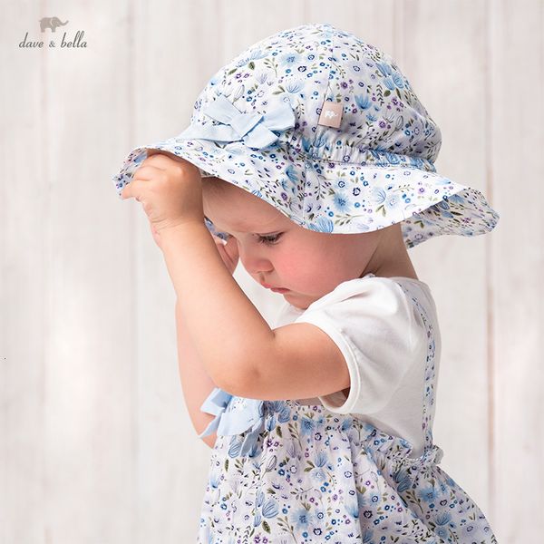 

caps hats dbj16493-h dave bella summer fashion born baby girls cute bow floral print girl hat 230313, Yellow
