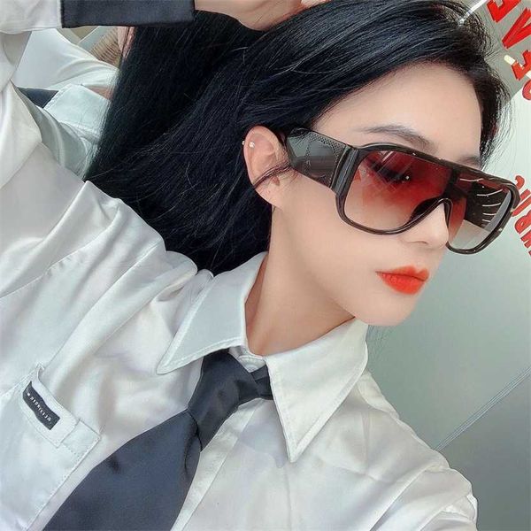 

sunglasses 2023 new xiaoxiangjia one-piece lens fashionable ins net red same large frame sunglasses ch5466, White;black
