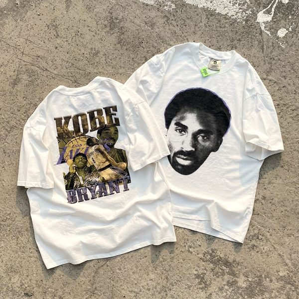 

basketball star kobe print plus size men t-shirts digital print man vintage oversized t-shirt streetwear tee youth tees summer cartoon shor, White;black