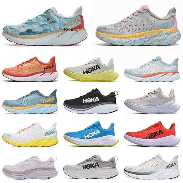

outdoor shoes fashion brand hoka clifton 8 sports highway sneakers seeweed brown landscape painting goblin blue blue fog fiesta blazing