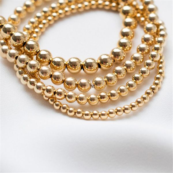 

charm bracelets handmade gold beads 14k filled jewelry boho vintage women 230313, Golden;silver