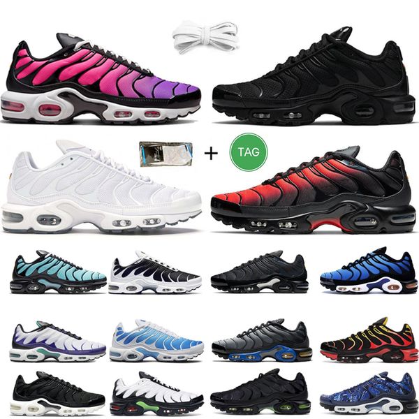 

2023 mens running shoes tn women men tns plus trainers sports sneakers shoetriple black hex gold viotech web mtalloic sulver white red grape
