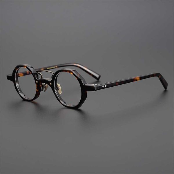 

sunglasses 2023 new designer tortoiseshell color japanese square hand-made irregular glasses frame height of men and women small face, White;black