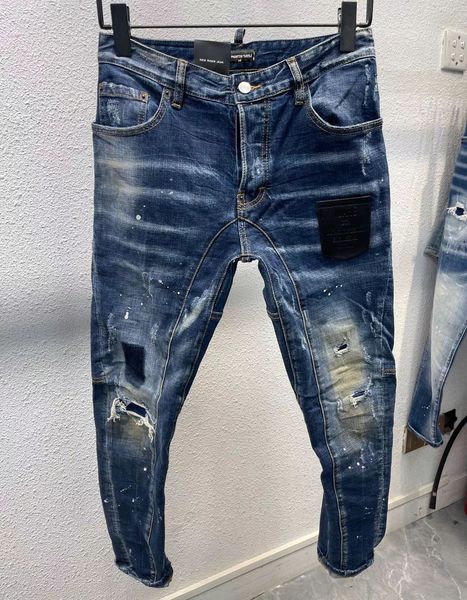 

dsq men's jeans dsq phantom turtle classic fashion man hip hop rock moto mens casual design ripped distressed skinny denim biker 612818, Blue