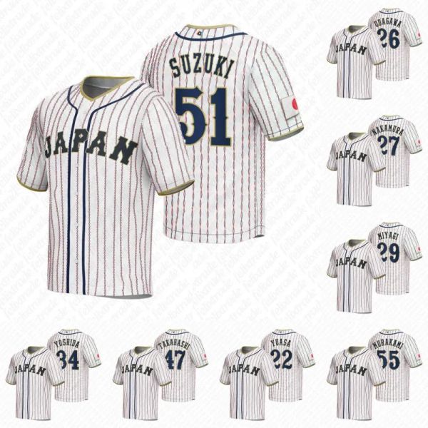 

custom seiya suzuki 2023 wbc wbc japan baseball jerseys world baseball classic masataka yoshida yuki udagawa atsuki yuasa hiroya miyagi mune, Blue;black