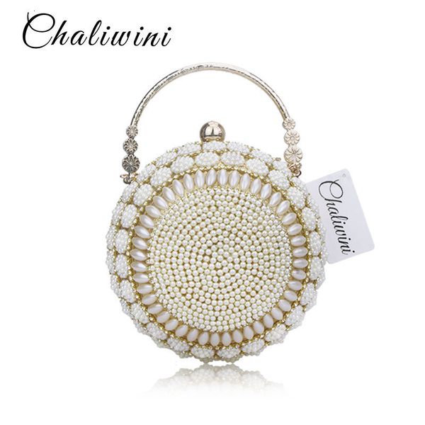 

evening bags chaliwini women s pearl beaded beads clutch handmade wedding glod silver quality assurance 230313