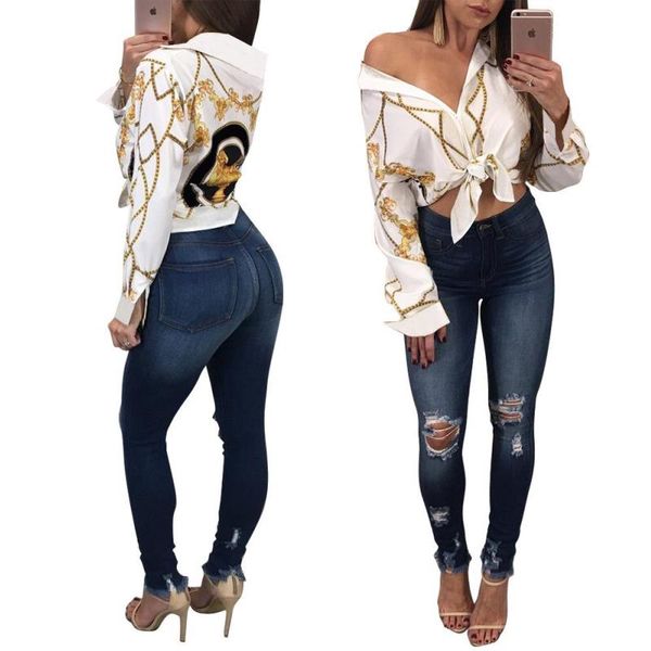 

t shirts fashion europe printed blouses shirts v neck autumn summer long sleeve shirts white black s-xl dlxur