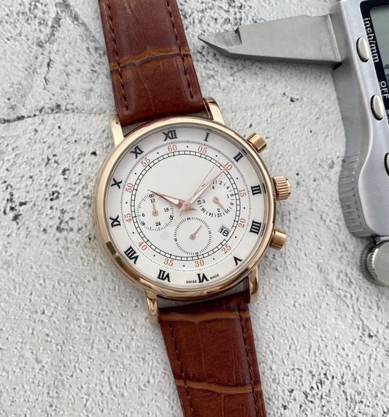 

wristwatches new fashion patekity watches for men all dial work quartz pp watch tag heuerity luxury brand chronograph clock stainless steel, Slivery;brown