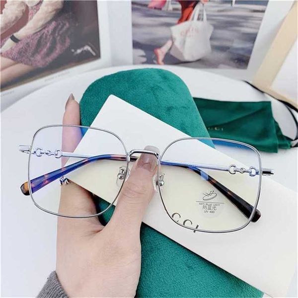 

sunglasses 2023 new anti-blue polygon frame metal glasses 0874, White;black