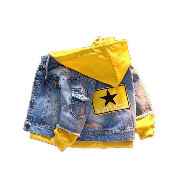 

jackets spring autumn denim jacket for boy girl korean version fashion patchwork hooded cowboy coat casual children s clothing 230313, Blue;gray