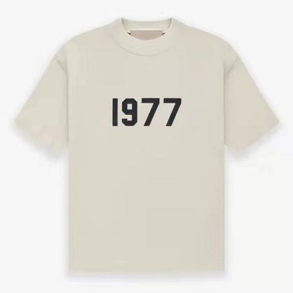 

1977 felted letterings t-shirts mens t shirts casual oversize short sleeve tee men women hip hop streetwear mg220029 758525479 e26, White;black
