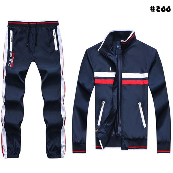 

sports suit men sportswear set brand mens tracksuit sporting fitness clothing two pieces polo sweatshirts pants casual mens track suit wqmhf, Gray