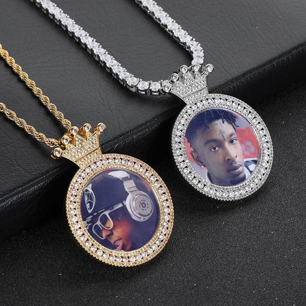 

hip hop custom crown p pendant necklace bling women men lover gift, Silver