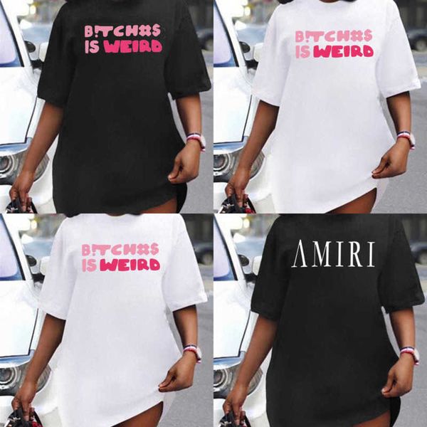 

women casual dresses plus size xl 2xl 3xl 4xl 5xl designer new round neck loose casual printing fashion sweater t-shirt dress, White
