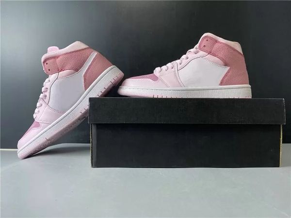 

basketball shoes jumpman 1 mid digital pink white pink foam sail og designer sneakers with original box
