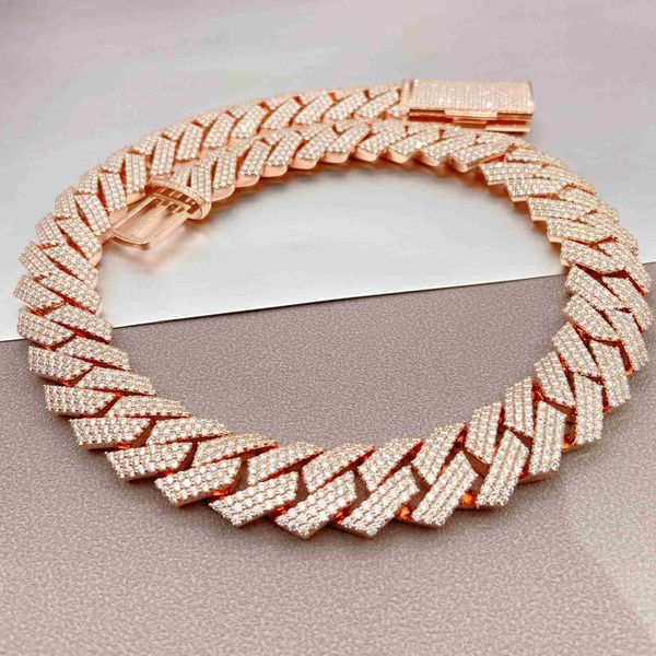 

iced out jewelry hip hop 925 silver cubic zircon necklace link personalized friend men necklaces