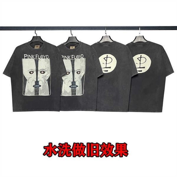 

vintage white ghost summer american loose cotton high street fashion men's and women's fog short sleeve t-shirt, Black;white