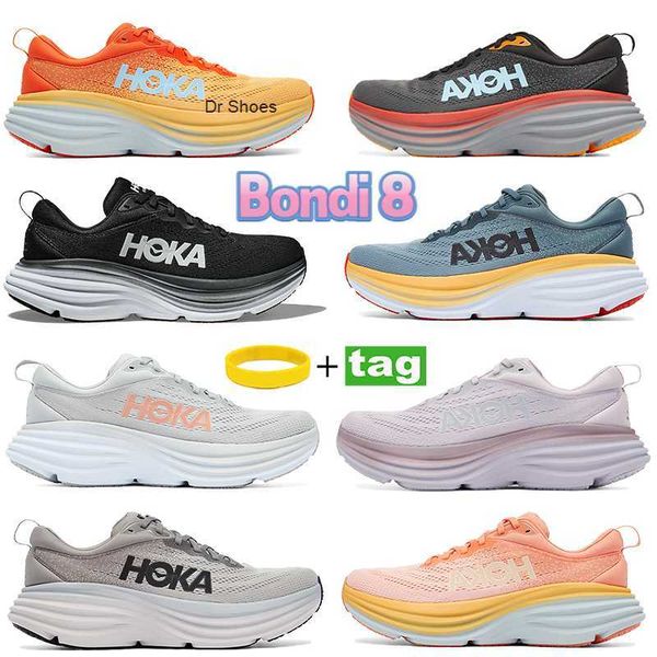 

men women bondi 8 running shoes hoka one triple black goblin blue anthracite caslerock black white designer sneakers mens lacing strap