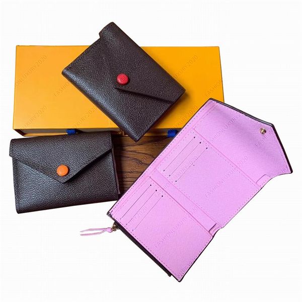 

whole women wallet purse leather multicolor coin purse short wallets card holders classic mini zipper pocket with box307r, Red;black