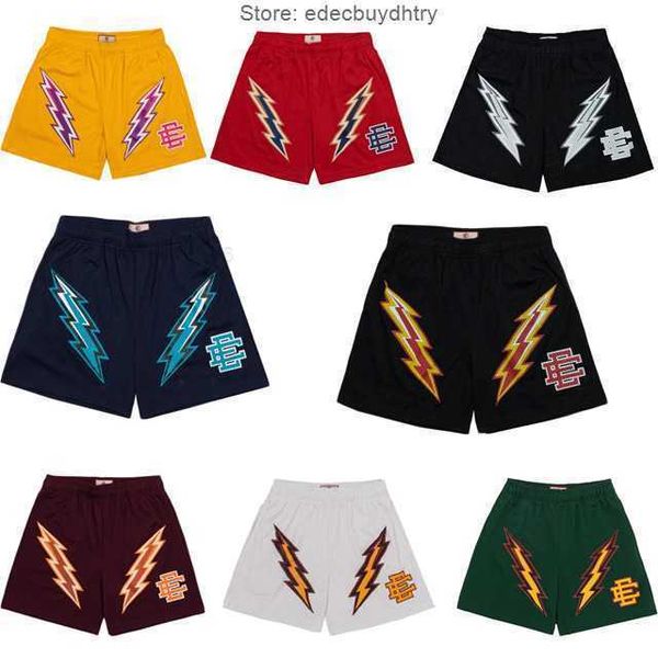 

oqzq oqzq men's shorts 2023 fashion luxury brand summer new ee hole cloth mens casual short pants 3d printed lightning pattern wear, White;black