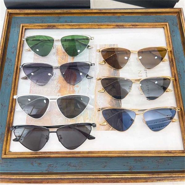 

sunglasses 2023 new new paris brand style ins triangle metal frame sunglasses for men and women bb0162, White;black
