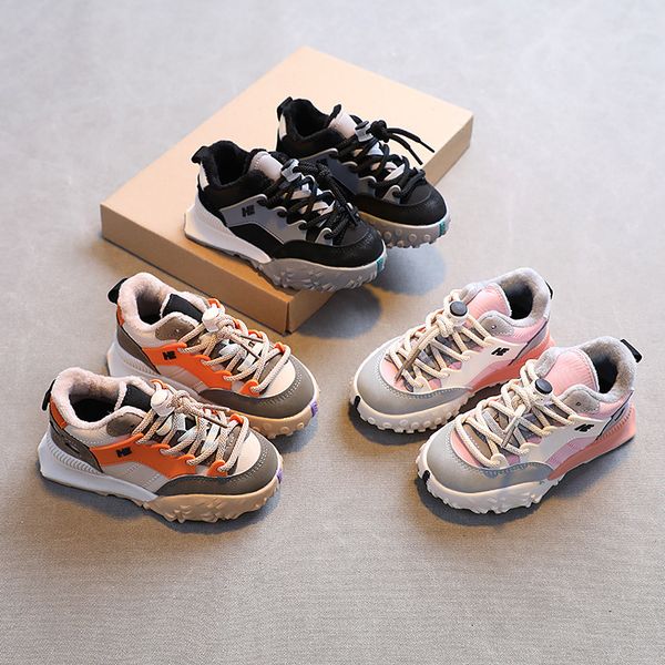 

sneakers boys' sneakers for fall winter 2023 girls' old shoes cotton casual children sports 230313, Black;red