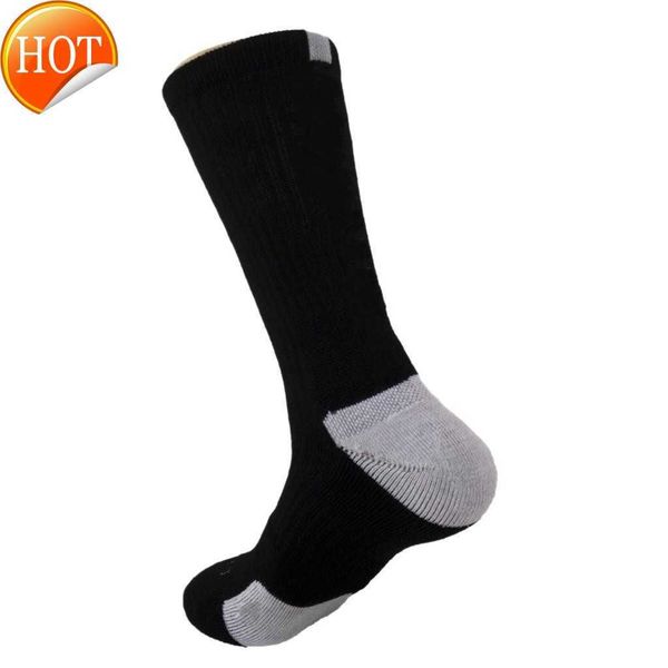 

*men's socks usa professional elite basketball long knee athletic sport men fashion compression thermal winter wholesales., Black