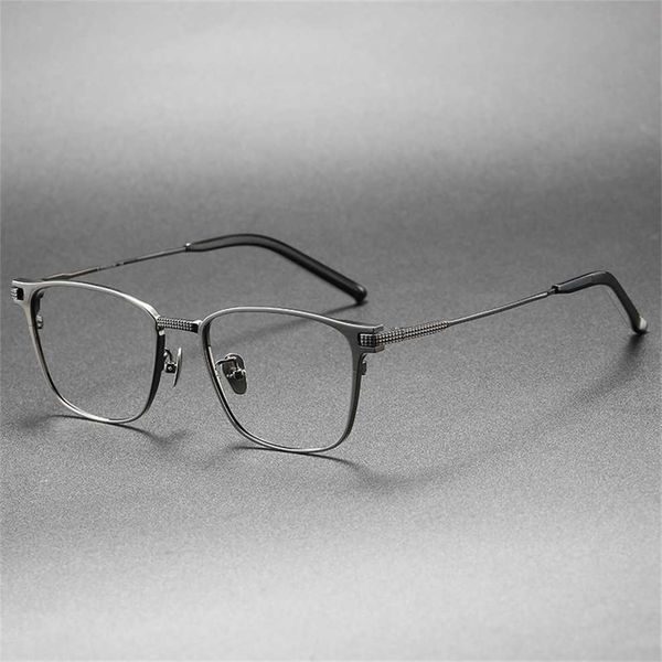 

sunglasses 2023 new pure titanium handmade full-frame business square eyeglass frame 9999 the same s-390t can be matched with myopia glasses, White;black