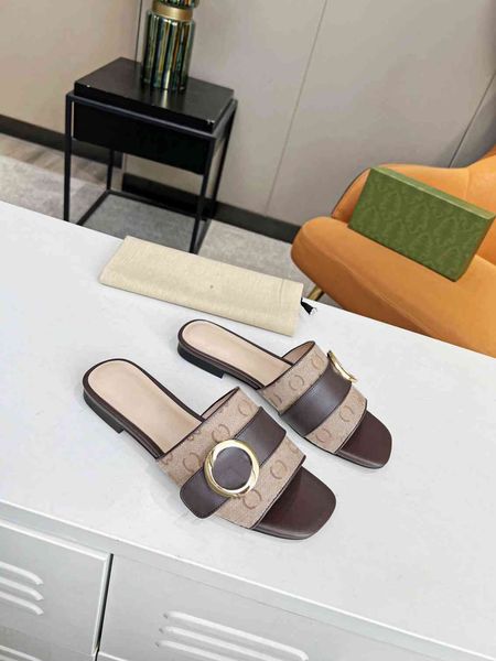 

female designer camellia slippers 2023 summer girls casual shoes designer slippers slippers flat sandals beach swimming pool leather slipper, Black