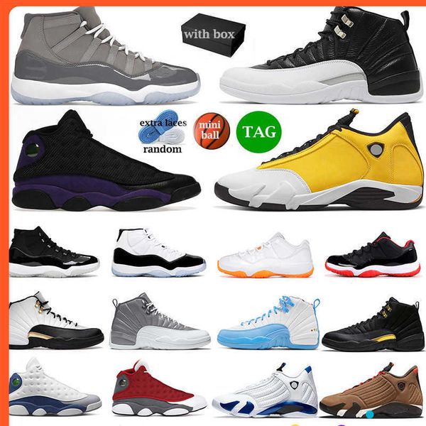 

12 13 11 14 with box basketball shoes men 11s cool grey bred concord 12s playoffs royalty taxi 13s court purple french blue 14s light ginger