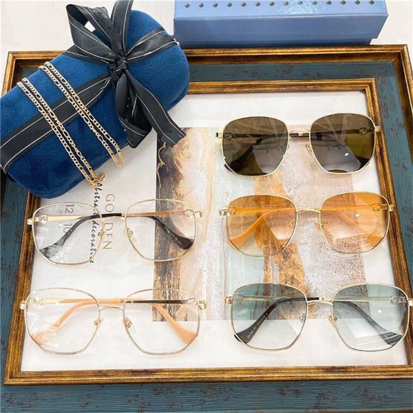 

sunglasses 2023 new g family style box chain fashion star sunglasses gg1396, White;black