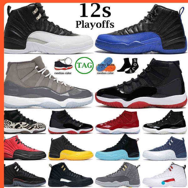 

basketball men women shoes 12s 12 playoffs royalty taxi reverse flu game the master university gold 11s cool grey bred mens trainers sports, Black