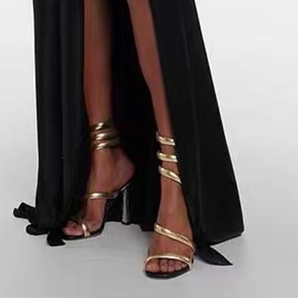 

golden rene caovilla sandals rhinestones embellished metallic cortex snake strass stiletto heel sandals evening shoes luxury designers ankle, Black