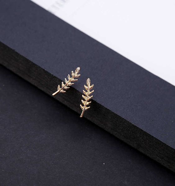

dangle chandelier minimalist style leaves simple temperament small fresh earrings female japanese and korean mini personalized joker earring, Silver